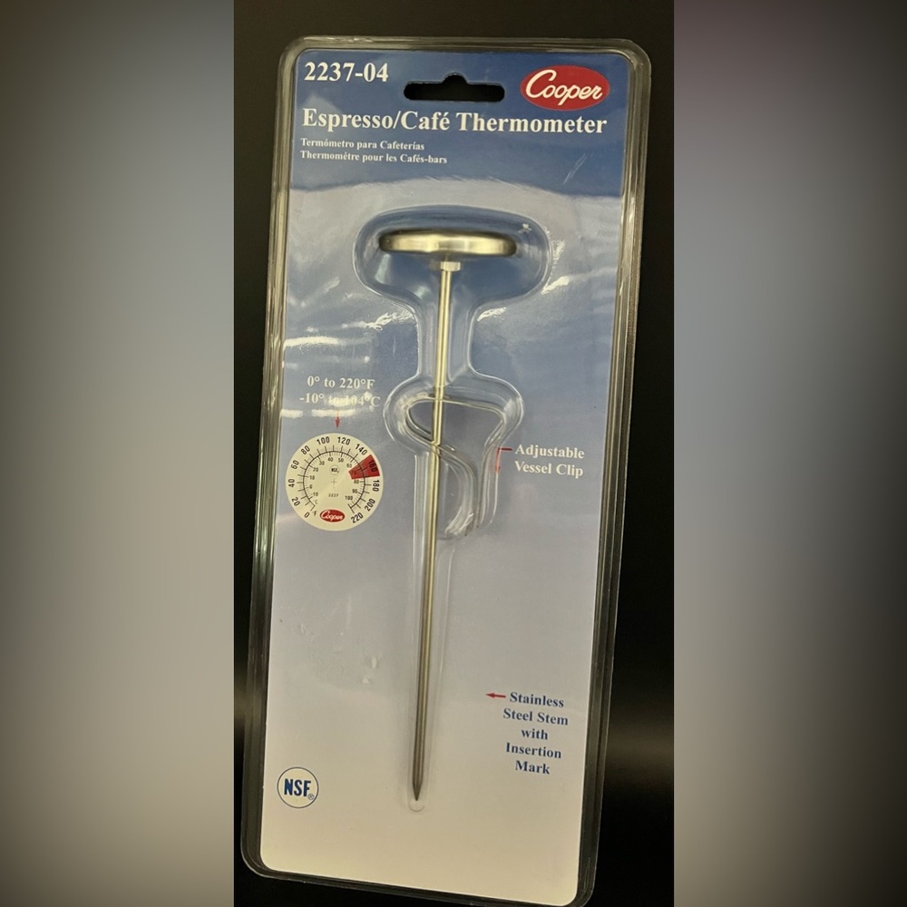 Cooper- Espresso/Café‎ Thermometer - Silver, New in package,2237-04